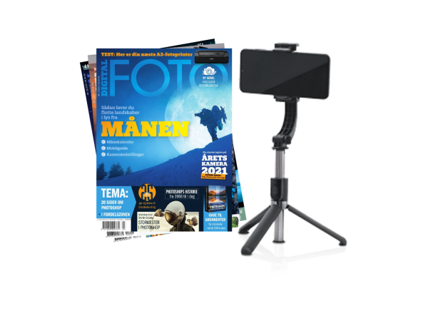 Bluetooth gimbal til mobiltelefonen og Digital FOTO