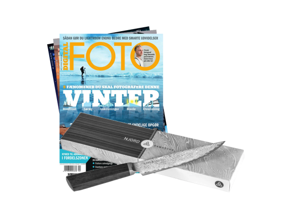 Damaskus kniv og 2 numre af Digital FOTO