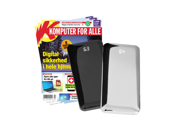 Kraftfuld powerbank og 2 numre af Komputer for alle
