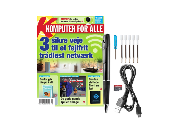 Kuglepen med videokamera og Komputer for alle